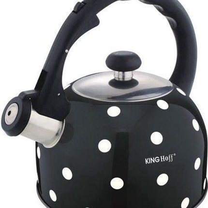 Kinghoff Fluitketel zwart stippel - 2,6 l