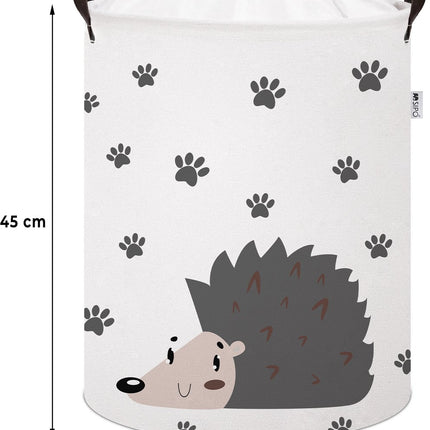 Egel Speelgoedopbergmand - Katoenen Opbergbox met Trekkoord - Wasmand voor Kinderen - 43 Liter - 35x35x45 cm - Sipo - Kledingmand