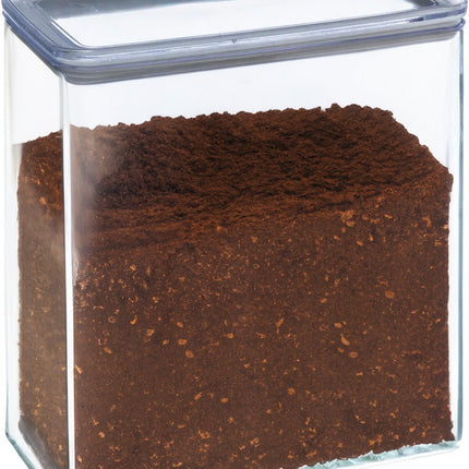 5Five Voorraadpot - keuken/voedsel - kunststof - 3000 ml - luchtdichte deksel - transparant - 20 x 10 x 20 cm