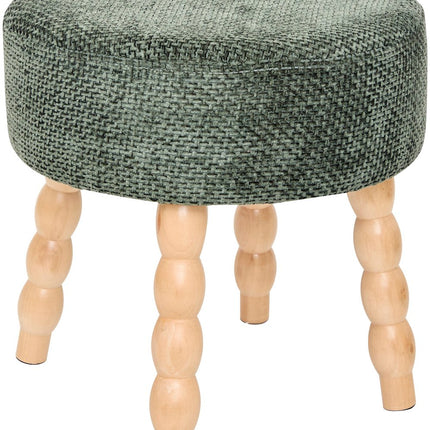 Atmosphera Spolo Velvet Poef - Ø38xH39cm - Groen