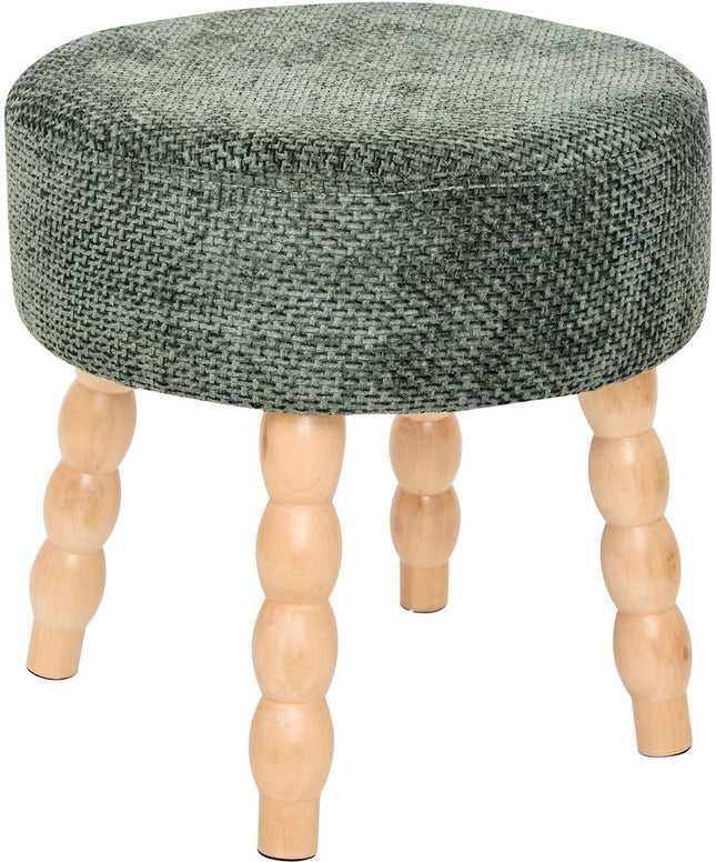 Atmosphera Spolo Velvet Poef - Ø38xH39cm - Groen