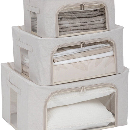 Dekbed opbergtas large Five® - Dressy+ - Beige - Opvouwbaar