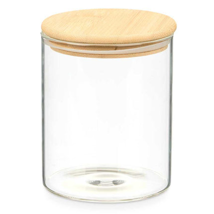 Vivalto Glazen Bewaarpot met Bamboe Deksel – 800 ml – Hittebestendig Borosilicaatglas – Luchtdicht