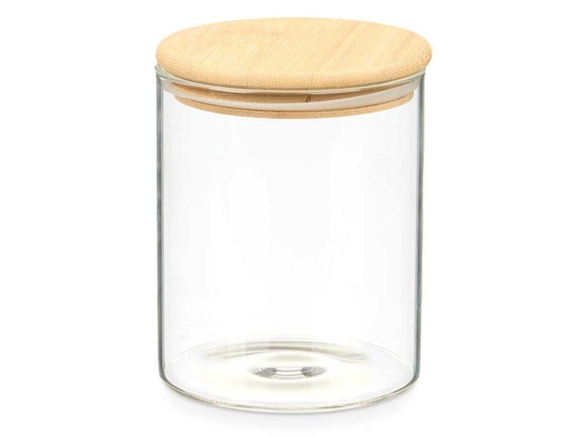 Vivalto Glazen Bewaarpot met Bamboe Deksel – 800 ml – Hittebestendig Borosilicaatglas – Luchtdicht