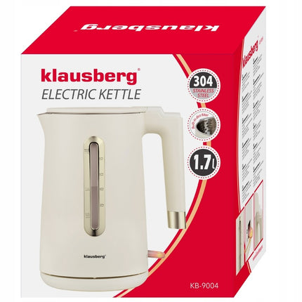 KLAUSBERG KB-9004 Elektrische Waterkoker 1,7 Liter – Premium RVS 304 – Crème – 1800W – Automatische Uitschakeling - Droogkookbeveiliging