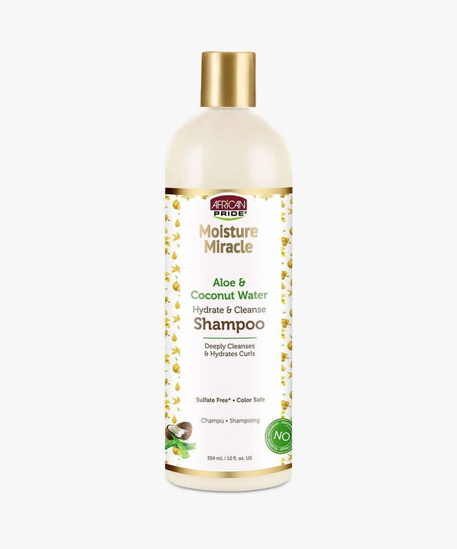 African Pride Moisture Miracle Aloe &amp; Coconut Water Hydrate &amp; Cleanse Shampoo 354ml