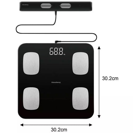 Klausberg Slimme Digitale Elektronische Personen Weegschaal met lichaamsanalyse - personenweegschaal met app - Gewicht en BMI - Ssmart scale vetpercentage