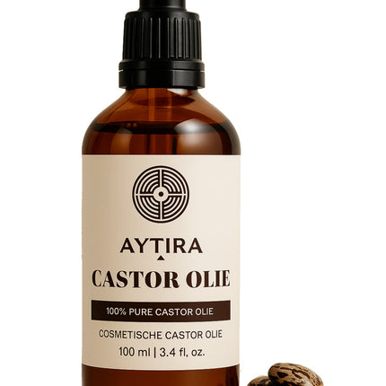 Aytira 100% Pure Castor Olie – Koudgeperste Cosmetische Ricinusolie voor Huid, Haar en Wimpers