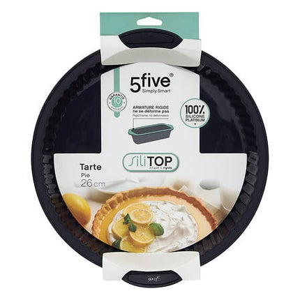 Secret de Gourmet Taarten bakken bakvorm/bakgerei Backery Pro - siliconen - anti-aanbak laag - zwart - 26 x 3.6 cm