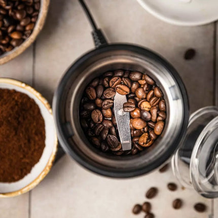 Klausberg KB7602 Elektrische Koffiemolen - RVS Koffiecontainer & Mes - Instelbare Maalgraad - Compact & Lichtgewicht