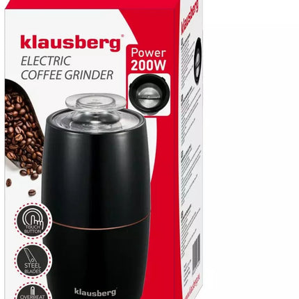 Klausberg KB7602 Elektrische Koffiemolen - RVS Koffiecontainer & Mes - Instelbare Maalgraad - Compact & Lichtgewicht