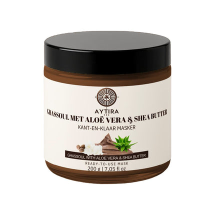 AYTiRA Ghassoul Masker met Aloë Vera & Shea Butter – Kant-en-klaar (200 g)