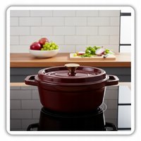 Hage - Gietijzeren Braadpan - Braadpan - Cast Iron Casserole met Deksel - Geëmailleerd - Geschikt voor Inductie & Oven - 2.85 Liter - 25.5 x 19.5 x 12.5 cm - Pruimkleur