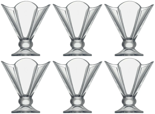 Set van 6 glazen ijsbekers ijscoupe-dessertglas 250 ml
