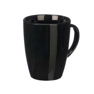 6x Mystique Zwart effen mokken / bekers 330 ml - Theebeker / koffiemok