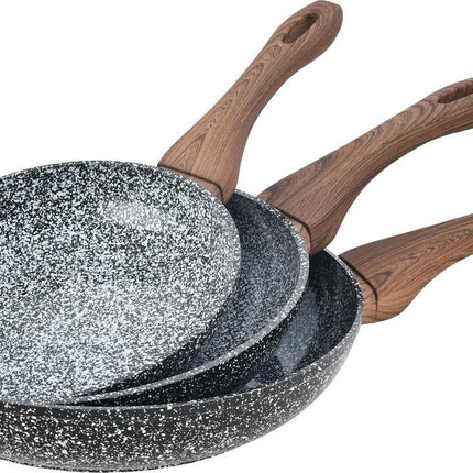 Kinghoff koekenpannen KH-1030 - Ø20, 24 en 28 cm - 3 stuks - alle warmtebronnen
