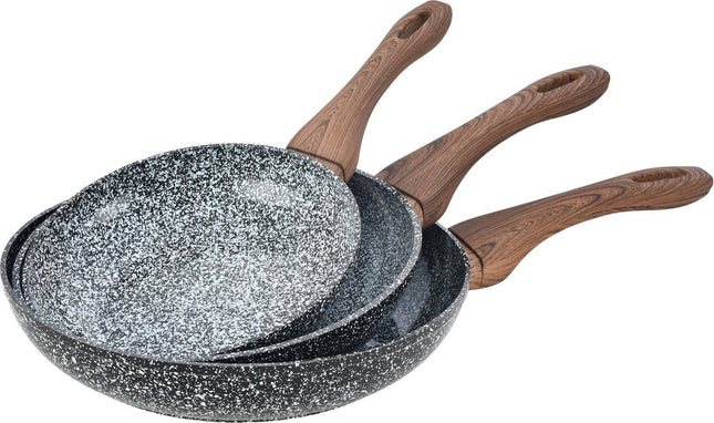 Kinghoff koekenpannen KH-1030 - Ø20, 24 en 28 cm - 3 stuks - alle warmtebronnen