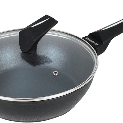 Klausberg - Zwarte koekenpan - Wokpan - met deksel