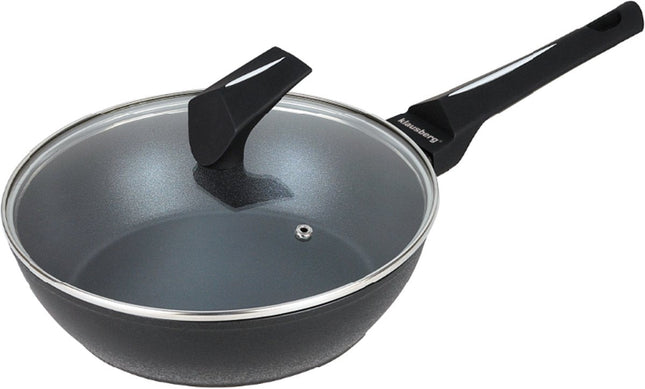 Klausberg - Zwarte koekenpan - Wokpan - met deksel