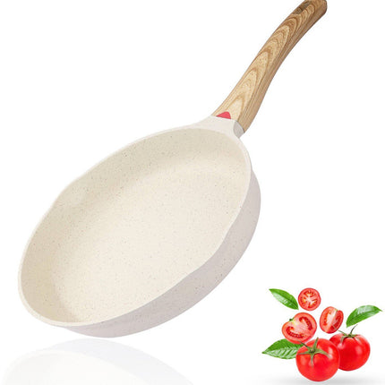 Koekenpan - wokpan - hapjespan inductie krasbestendig coating - Ivory - PFOA free