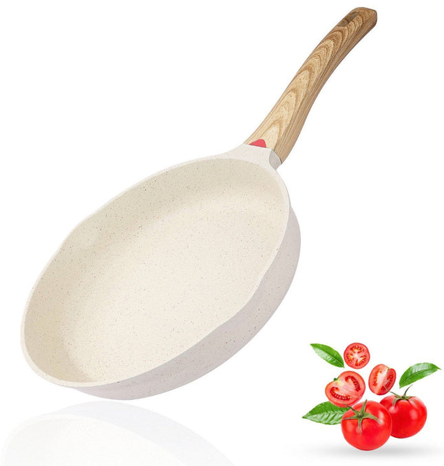 Koekenpan - wokpan - hapjespan inductie krasbestendig coating - Ivory - PFOA free