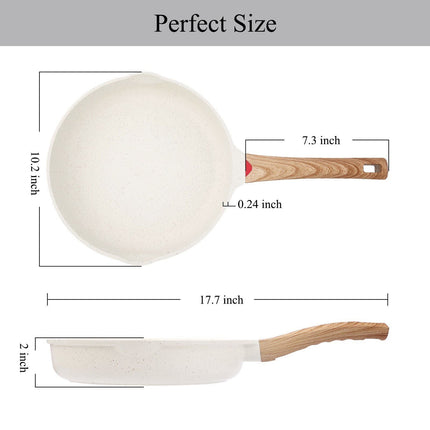 Koekenpan - wokpan - hapjespan inductie krasbestendig coating - Ivory - PFOA free