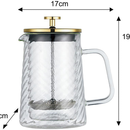Klausberg Piston Koffie-/Thee Zetter - Glas - 0.6L