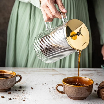 Klausberg Piston Koffie-/Thee Zetter - Glas - 0.6L