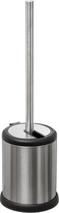 WC-/toiletborstel met houder rond RVS met klep deksel 39 cm